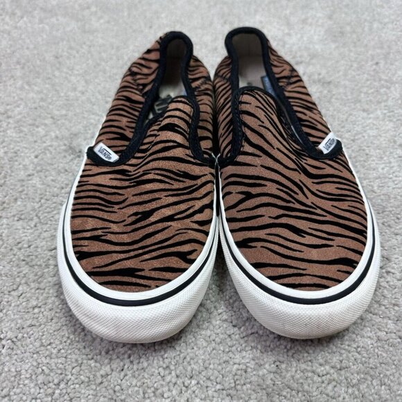 Vans Sneakers Brown Black Slip On Women’s Size 7 - Picture 6 of 11